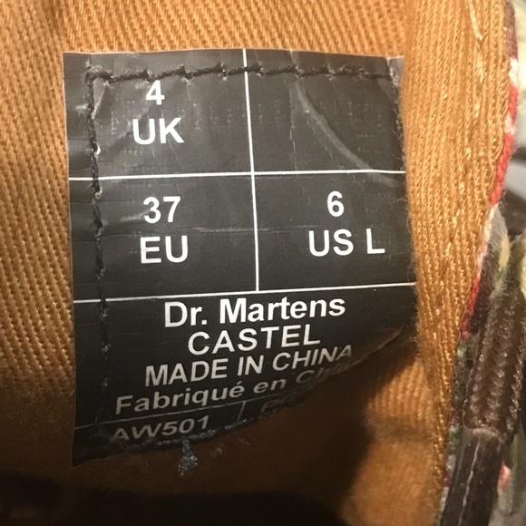 NEW Dr. Martens Castel GREY VICTORIAN FLOWERS - Picture 5 of 6